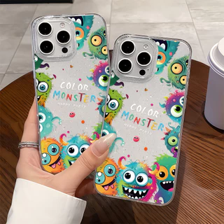 ✨จัดส่งฟรีในพื้นที่✨การ์ตูนมอนสเตอร์กลิตเตอร์เคสโทรศัพท์สำหรับ iPhone 16 15 14 13 78PLUS PRO PROMAX XR XS