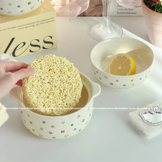 ชามมาม่า ถ้วยมาม่าเซรามิค พร้อมฝาชาม insดาว✨ cup noodles ใช้ไมโครเวฟได้ ขนาด850ML พร้อมส่ง