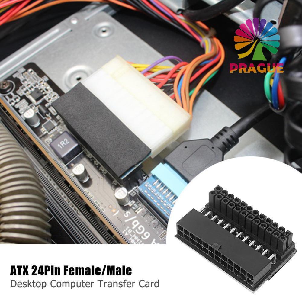 90 องศา ATX 24Pin ชายหญิง Connector Power Adapter สําหรับเมนบอร์ด 24Pin