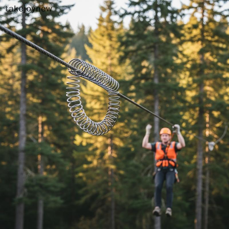 [takejoynew] ใหม่ Zipline ฤดูใบไม้ผลิเบรคสแตนเลสสายซิปสปริงเบรค Heavy Duty Zipline เบรคลดความเร็วสปร