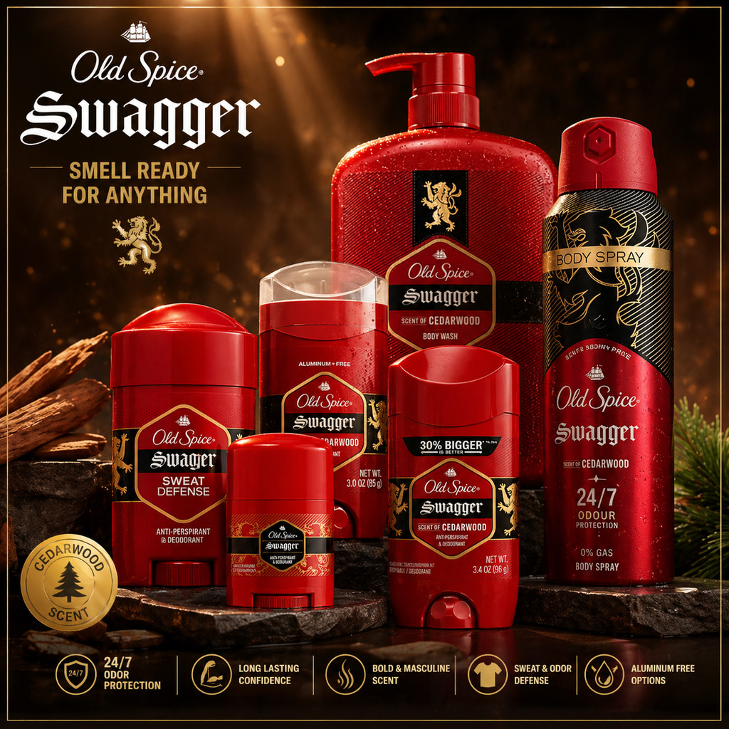 Old Spice Roll-on & spray ,Bodywash Swagger Scent กลิ่นมะนาวผสมไม้และอำพัน หอมสปอร์ตอบอุ่น.