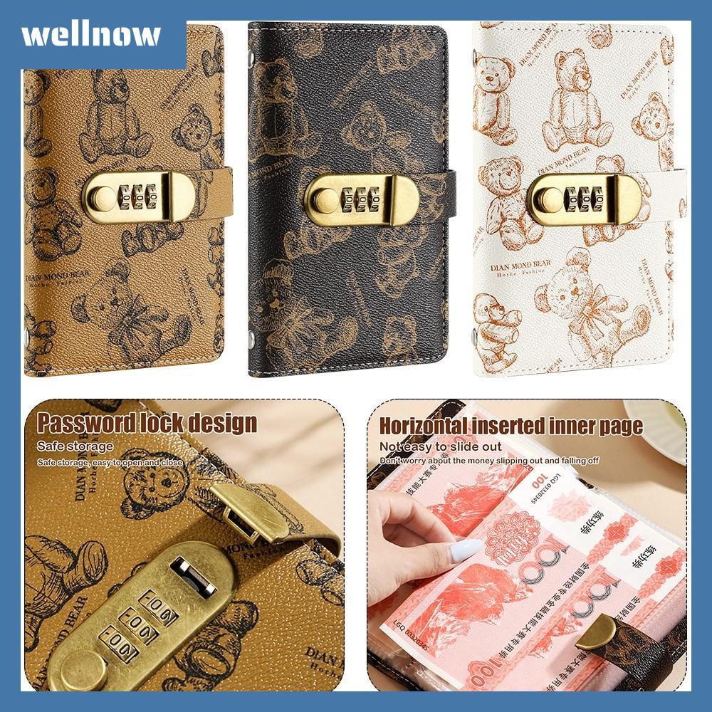 WELLNOW 50 ซอง ท้าทายประหยัดเงิน, กันน้ํา 100 ซอง Budget เงินโน๊ตบุ๊ค, รหัสผ่านล็อค PU ประหยัดเงินท้าทายแผ่น