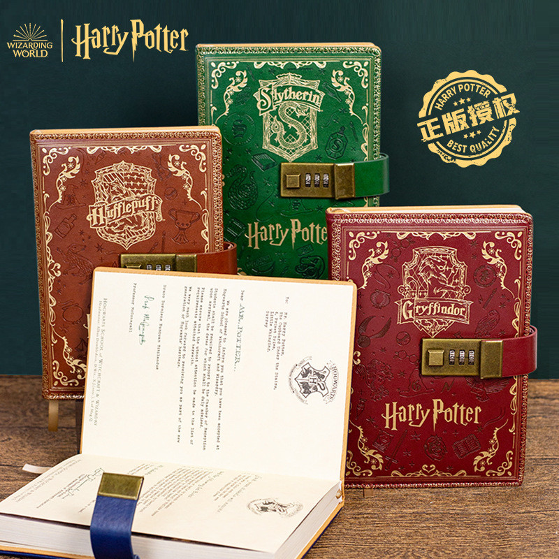 Spot Goods#Harry Potter-themed four-house password notebook with color pages A5Notebook for children