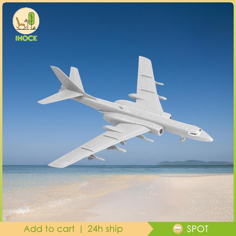 [Ihoce] 1/144 Scale, Fighter Jet Model 4D Aircraft Toy Attack Plane with Stand, Plane Model H 6K for