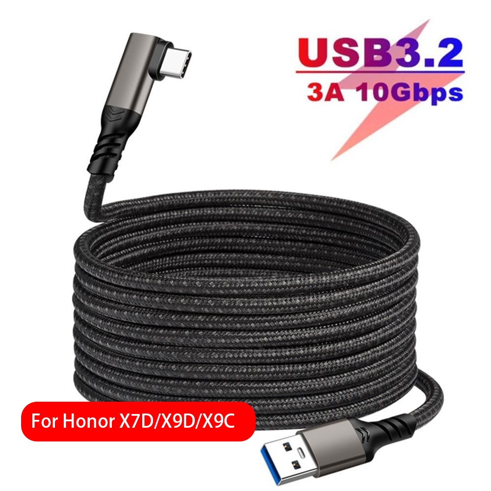 LIKAIYUE USB 3.2 Gen2 สายข้อศอก 10Gbps 3 M 5 M สําหรับ Oculus Quest 1/2 VR Link สาย 3A USB Type A ถึ