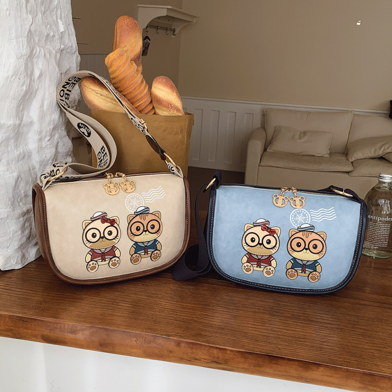 Beibao All-Match Ladies Messenger Bag กระเป๋าสะพายการ์ตูนน่ารักความจุขนาดใหญ่กระเป๋าโทรศัพท์มือถือลําลอง
