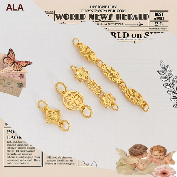 💖ALA เครื่องประดับ DIY💖เวียดนามสีที่แข็งแกร่งทรายทองคู่แขวนโซ่เชื่อมต่อหัวเข็มขัดอุปกรณ์เสริมที่ทำด้วยมือDIYวัสดุเครื่องประดับสร้อยข้อมือทองแดง Fu Lu【โซ่】