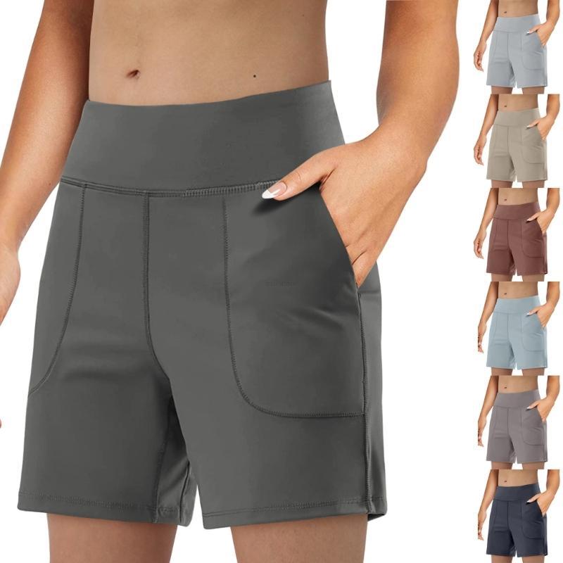BA Women s Athletic Shorts Zip Pockets Shorts for Women - Loose Fit Leg Bottom