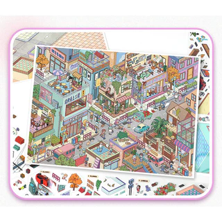 [Art Blue 141.0 Series] สติ๊กเกอร์ภูมิทัศน์ 3D ขนาดใหญ่ Street View City Building Shop SS873