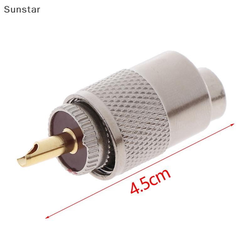 Sunstar 1PCS UHF PL259 ชายปลั๊กตรง Solder Connector อะแดปเตอร์สําหรับ RG8U RG58-3 Nice