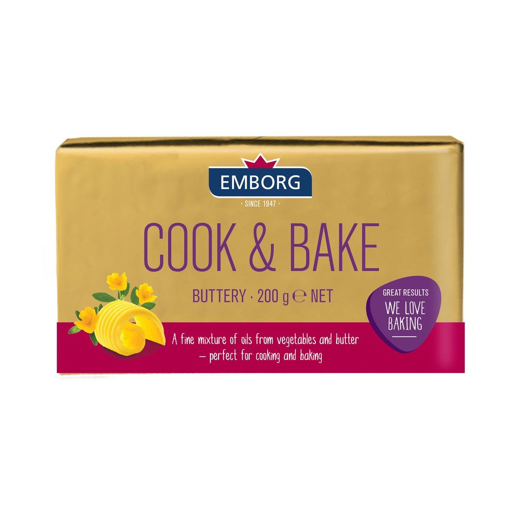 [สินค้าส่งด่วน] เอ็มบอร์ก เนย คุกแอนด์เบค 200 กรัม EMBORG COOK AND BAKE BUTTREY 200 G