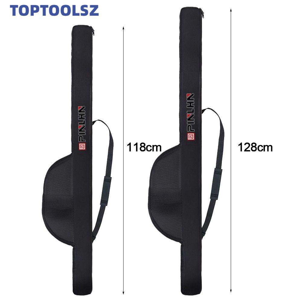 TOPTOOLS กระเป๋าคันเบ็ด, กระเป๋าม้วนเสาตกปลาแบบพับได้ 118/128 ซม., แบบพกพาพร้อมสายคล้องไหล่ตกปลา