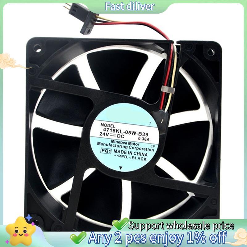 สําหรับ NMB-MAT 4715KL-05W-B39 DC 24V 0.36A 3 สาย PQ1 พัดลมระบายความร้อน