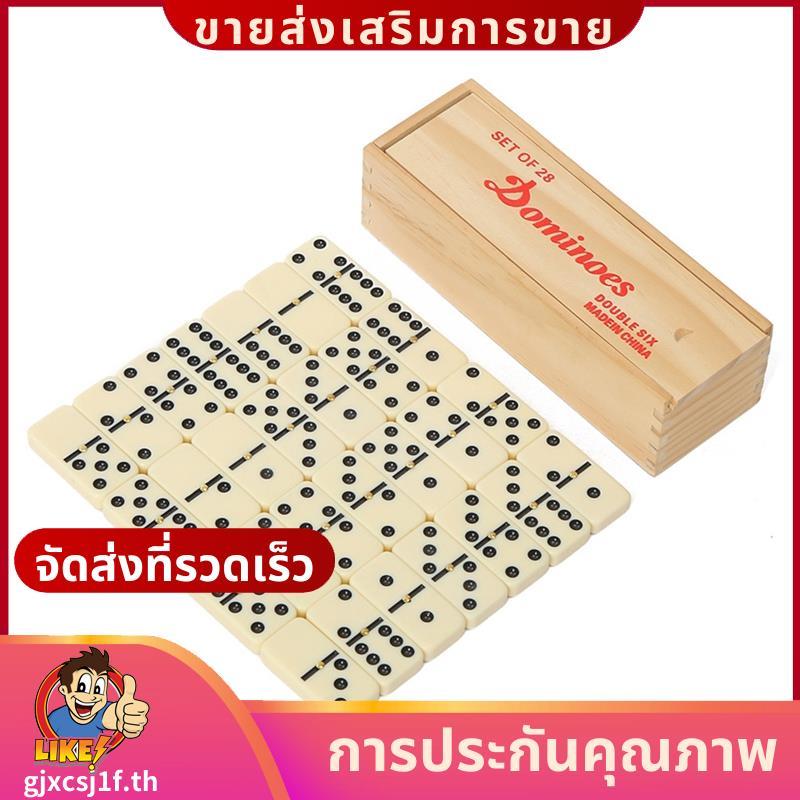 Double 6 Dominos Game Set 2-4 ผู้เล่น 28 ชิ้น Dominoes Set สําหรับผู้ใหญ่คลาสสิกพร้อมเคสไม้gjxcsj1ft