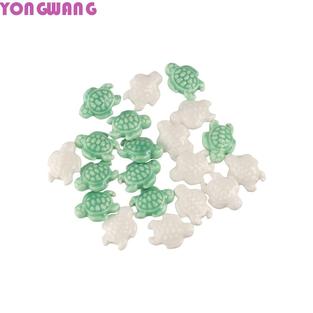 YONGWANG66HR 10pcs เต่าทะเลลูกปัด, Handmade Craft เซรามิคเซรามิค Spacer ลูกปัดหลวม,จี้แฟชั่น DIY อุป