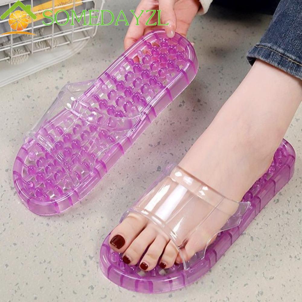 SOMEDAYZL รองเท้าแตะนวดหนา,โปร่งใสแพลตฟอร์มFlip Flops,All Match Anti Slip Beachwearสวมใส่ด้านนอกรองเท้าสไลด์ในร่มรองเท้าแตะชายหาด