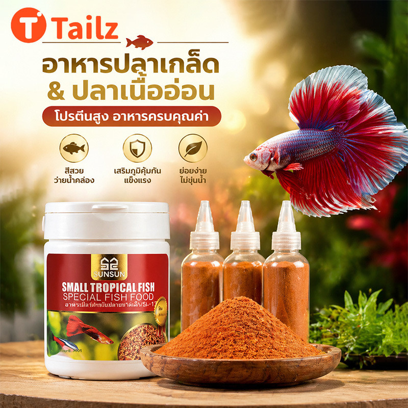Tailz อาหารปลากัด ไข่อาร์ทีเมีย อาหารปลาคราฟ อาหารลูกปลา ไรแดง อาหารปลาหางนกยูง