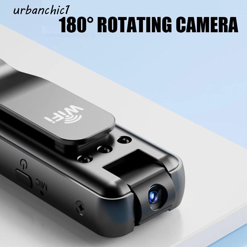 URBANCHIC เครื่องบันทึกวิดีโอดิจิตอลขนาดเล็ก 180 หมุนพร้อมวิดีโอ DV HD Mini กล้อง, Body Cam อินฟราเรด Night Vision หน้าอกฟังก์ชั่นการบันทึกคงที่แบบพกพา Motion กล้องเด็กของขวัญ