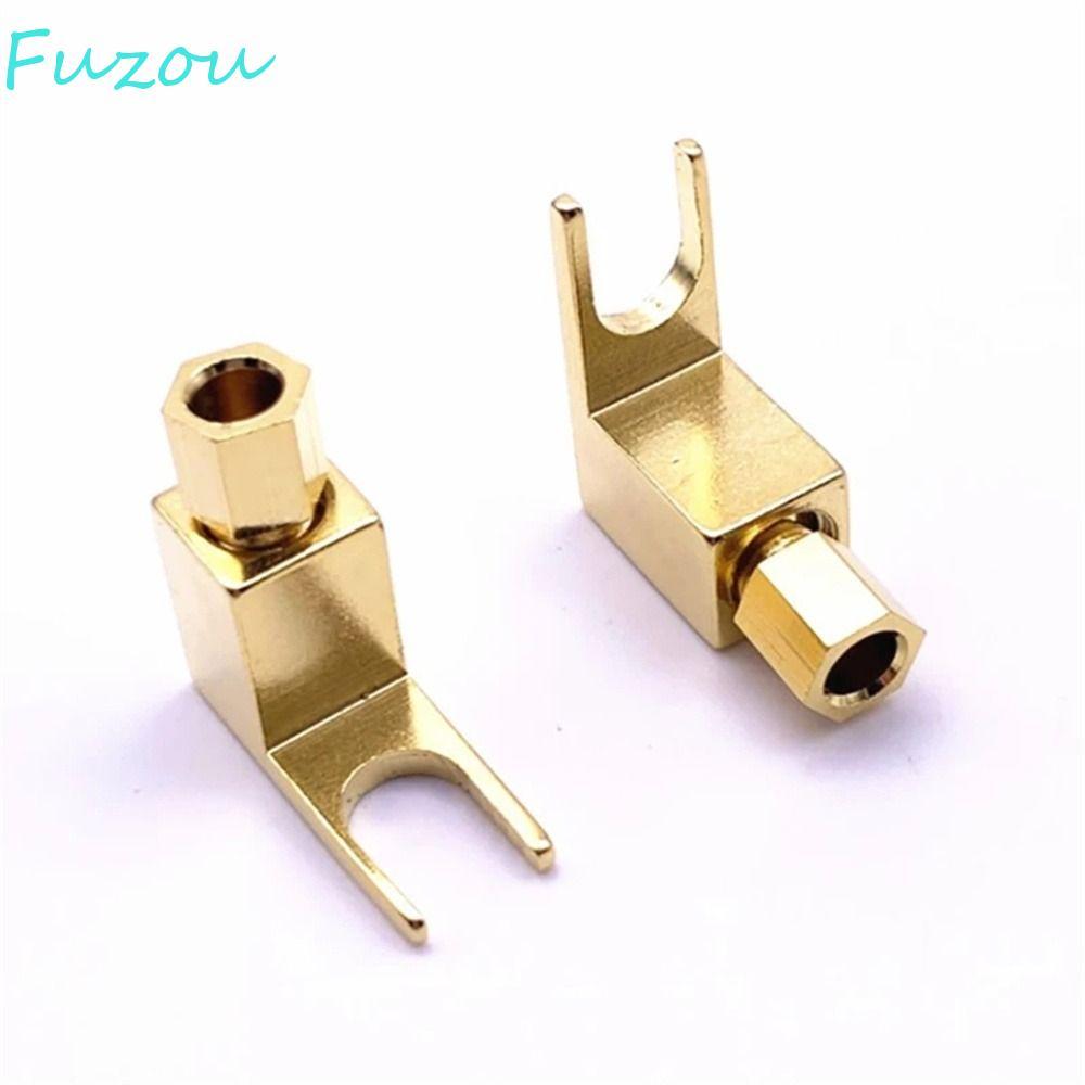 FUZOU U Spade Connector Banana Socket ทนทาน Spade Adapter ปลั๊ก Y ประเภทสายลําโพงขั้วต่อปลั๊กจอบ