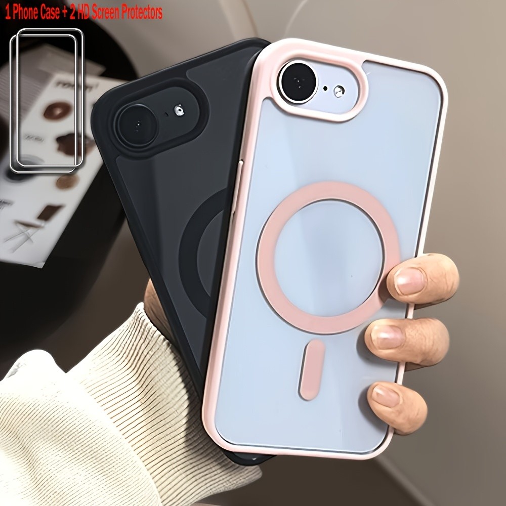 Max เคสโทรศัพท์กันกระแทกแม่เหล็ก, เหมาะสําหรับ iPhone 17E 16E 7/8SE 7plus/8plus17 16 15 14 13 12 11Pro Max X/XS/XR/XSMAX ไร้สายชาร์จฝาครอบฟิล์มป้องกันโปร่งใส