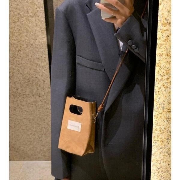 Niche Retro Dupont Paper mini Mobile Phone Bag Shoulder Messenger Bag Portable Kraft Paper Bag Super