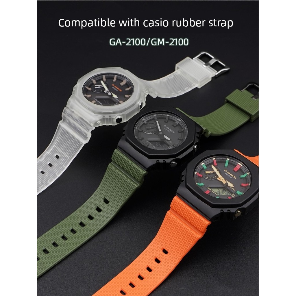 นาฬิกาผู้หญิง นาฬิกากันน้ํา สายนาฬิกาสำหรับ Casio ga2100สายนาฬิกาซิลิโคนนุ่ม Casio gm2100อุปกรณ์นาฬิ