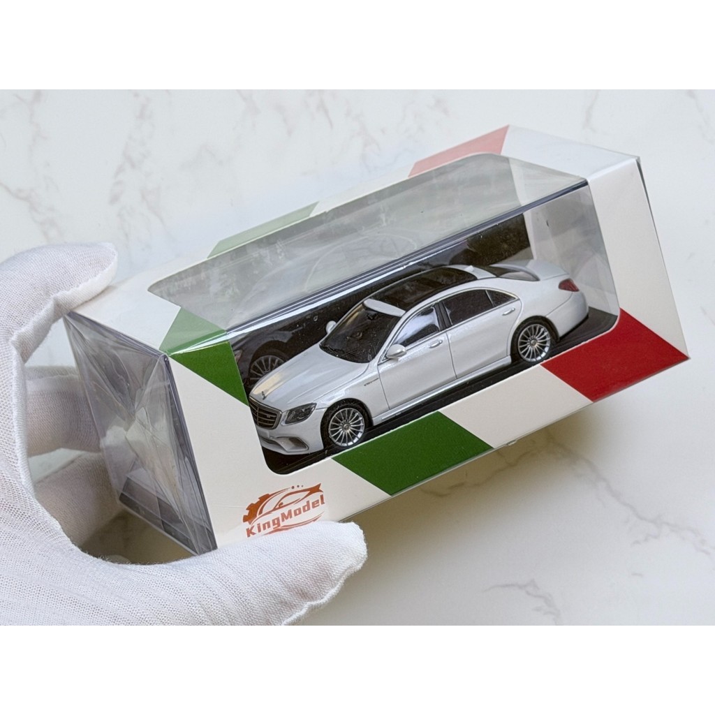 [ใหม่ในเดือนพฤษภาคม] [Out] KingModel 1/64 Mercedes-Benz S65 AMG W222 โมเดลรถโลหะผสมสีขาว 1/64 Scale 
