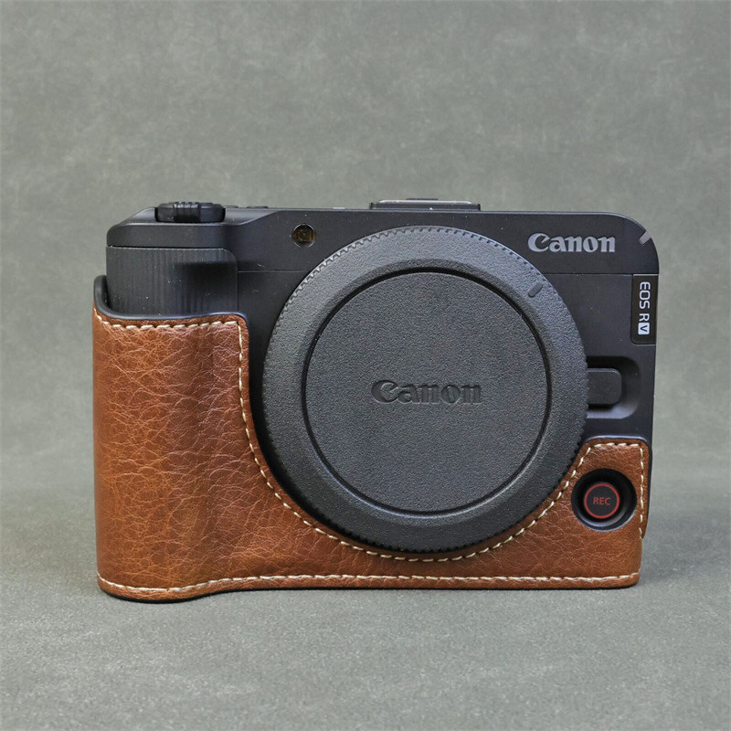 เหมาะสําหรับกระเป๋ากล้อง Mirrorless Canon eos r50v r50v เคสหนังป้องกัน R50v ครึ่งฝาครอบฐานกรณี