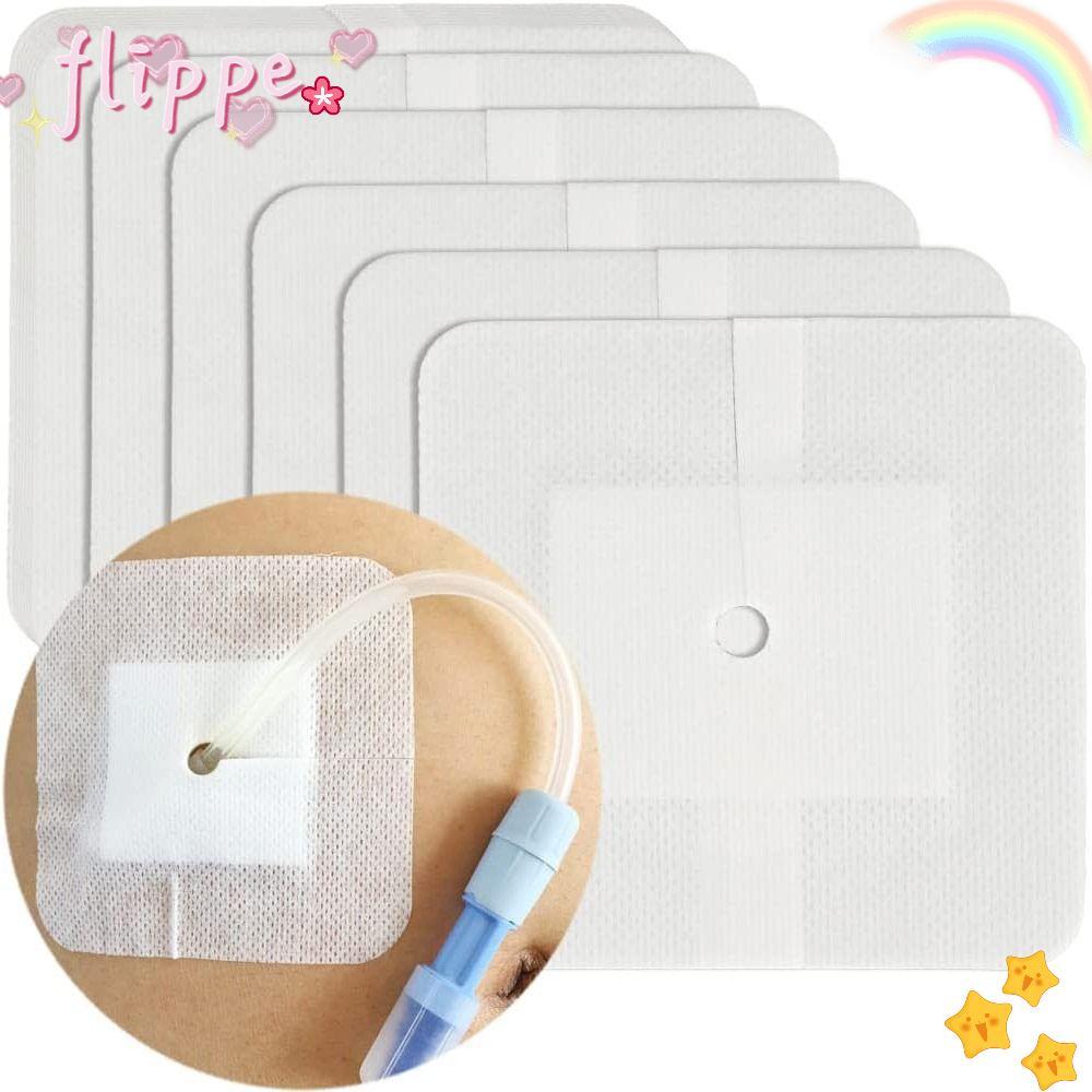 FIPE 10 ชิ้น Feeding Tube Pad, ผ้าพันแผลบาดแผล Gtube อุปกรณ์ Chest Catheter Cover, ทนทานอุปกรณ์ไตเที