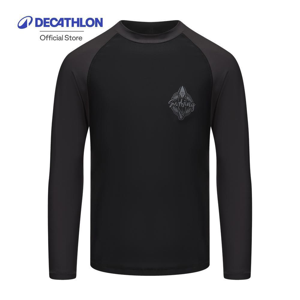 Decathlon Surfing Men UV Protection Top เสื้อโต้คลื่นป้องกันรังสียูวีสำหรับผู้ชาย - Deep Black