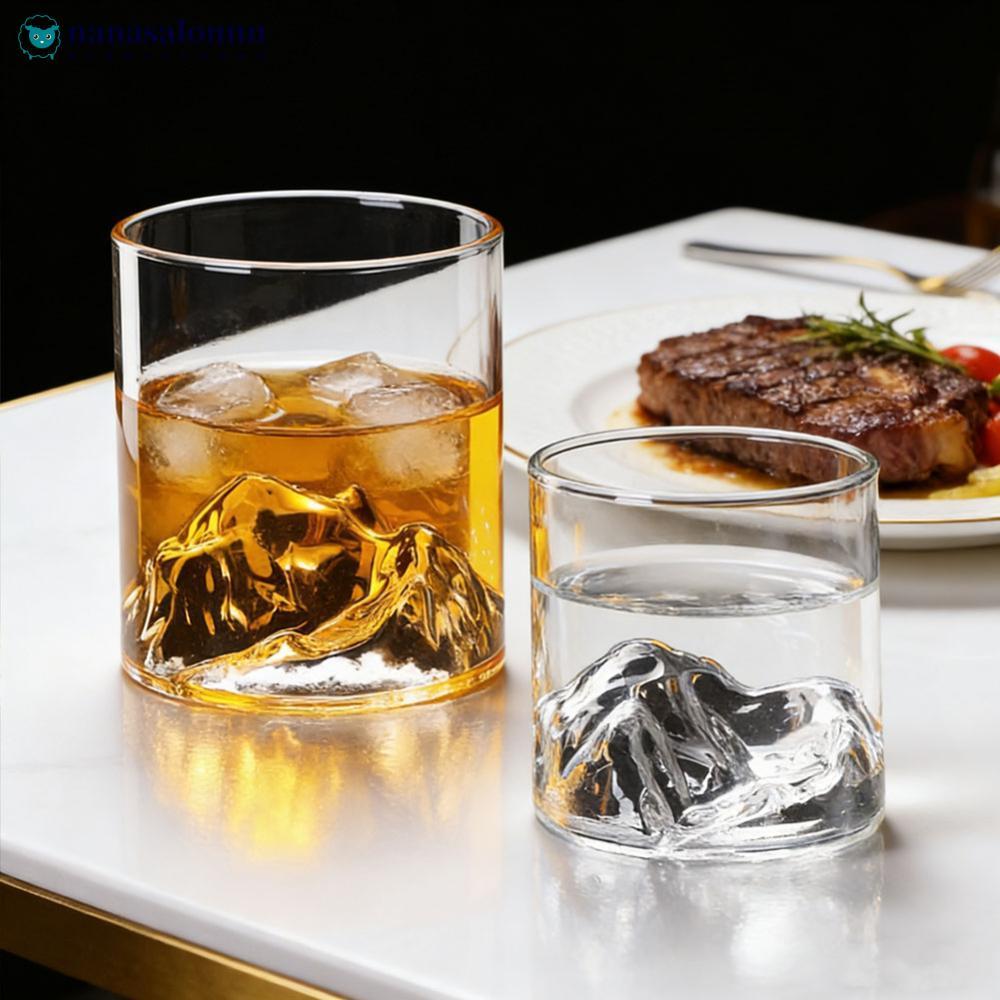 NANASALONNN 180/300ml Glacier Mountain ถ้วยแก้วถ้วยน้ําชา Whisky กาแฟเบียร์ถ้วยน้ําสําหรับ Home Offi
