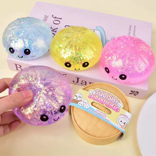 1-5 ชิ้นลูกปัดลึกลับ Squishy Bun, 5.5 ซม.Glitter Crunchy Squeeze ของเล่น, Surprise กล่องตาบอด Party Favors