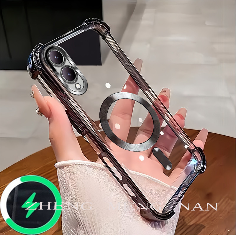เหมาะสําหรับ Vivo Y17S Y28 5G เคสโทรศัพท์รูปแบบซีดีแหวนดูดแม่เหล็ก TPU anti drop soft shell สายคล้อง