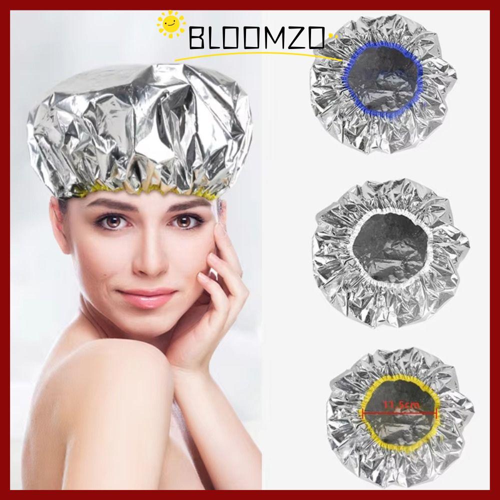 BLOOMZO Self-heating Tin ฟอยล์หมวก,เครื่องมือย้อมผมอลูมิเนียมฟอยล์ฟอยล์ดีบุกผมการประมวลผลหมวก,กันน้ํา Steamer ความร้อนนํามาใช้ใหม่ยืดหยุ่นสีหมวก