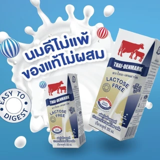 นมไทยเดนมาร์ค UHT แลคโตสฟรี 180 มล. ยกลัง 36 กล่อง นมวัวแท้ 100% นมกล่อง UHT