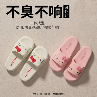 UTIK ของแท้ที่ได้รับอนุญาต kitty Cat รองเท้าแตะรองเท้าแตะผู้หญิงในร่มบ้าน Anti-slip สวมใส่กลางแจ้งรองเท้าแตะน่ารักผู้หญิง