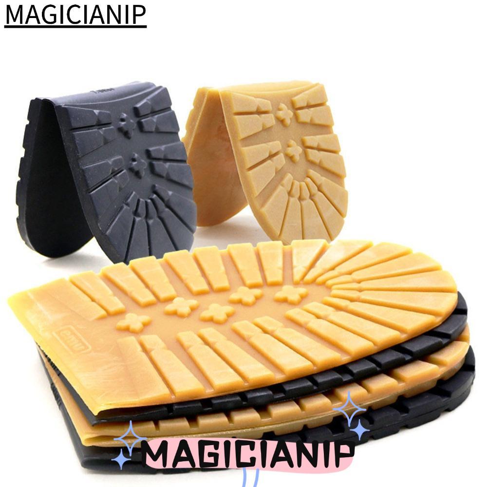 MAGICIANIP สติ๊กเกอร์เสื่อรองเท้า 1 คู่, ชิ้นส่วนรองเท้ายางกันลื่นแบบมีกาวในตัว, วัสดุซ่อมพื้นหนาคุณภาพสูงทนต่อการสึกหรอ