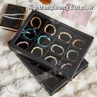 กล่อง Jewellery พร้อมฝาปิดโปร่งใส เก็บสร้อยข้อมือ กล่องกันฝุ่นสําหรับสร้อยข้อมือและกําไล สร้อยคอ กล่องอัญมณีต้านออกซิเจน
