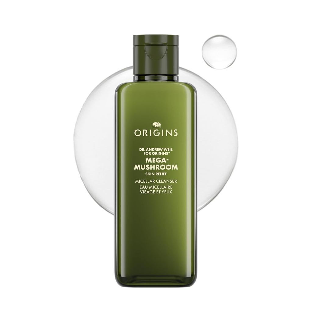Origins Mega-Mushroom Micellar Cleanser | สําหรับผิวแพ้ง่าย | พร้อมเห็ดหลินจือ 6.7 ชั้น ออนซ์