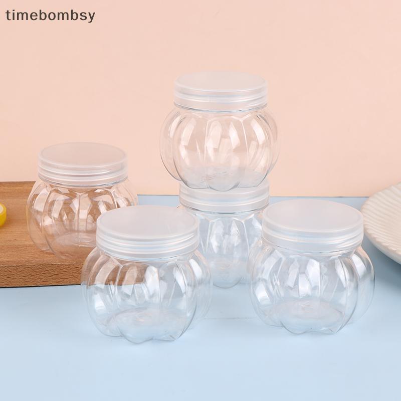 (ครั้ง) 5ชิ้น150มิลลิลิตรขวดฟักทองขวดพลาสติกใสที่มีฝาปิดคุกกี้ลูกอมเมล็ดพืชชาปรุงรสการจัดเก็บภาชนะอุปกรณ์ครัว(ไทย)
