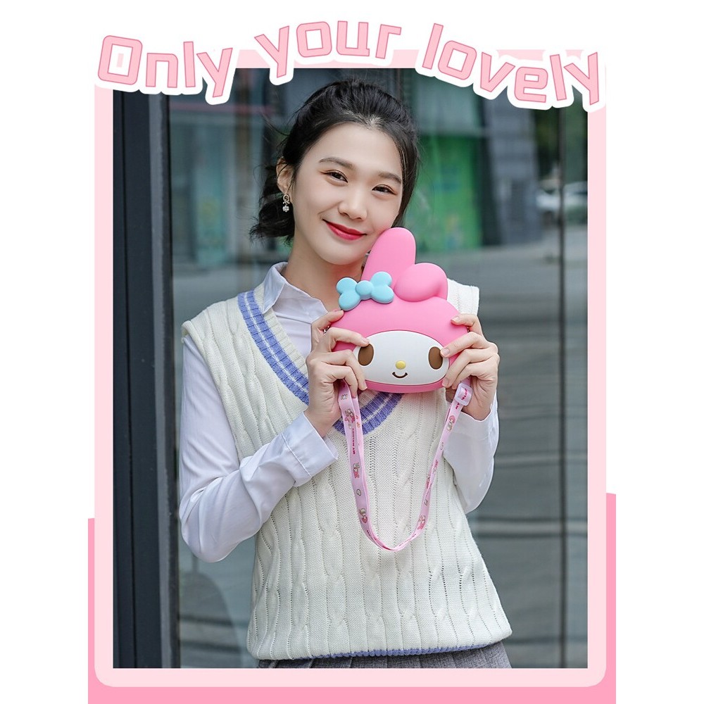 กระเป๋าสะพายข้าง Sanrio Cinnamon Dog Kuromi ขนาดเล็ก สำหรับใส่มือถือและของใช้ประจำวัน