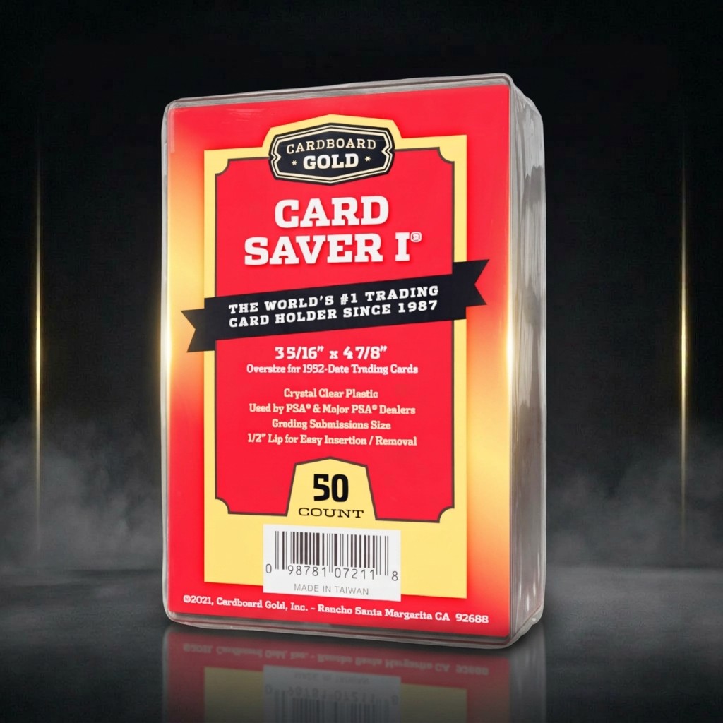 Cardboard Gold Card Saver 1 - Semi-rigid card holder for submission to PSA/BGS for card grading - 50