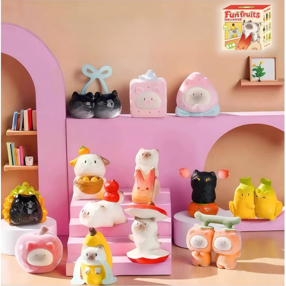 Cat Pal Fun Fruit Series Blind Box Mystery Box Cute Meow Fruit Cat Figure Desktop Decor