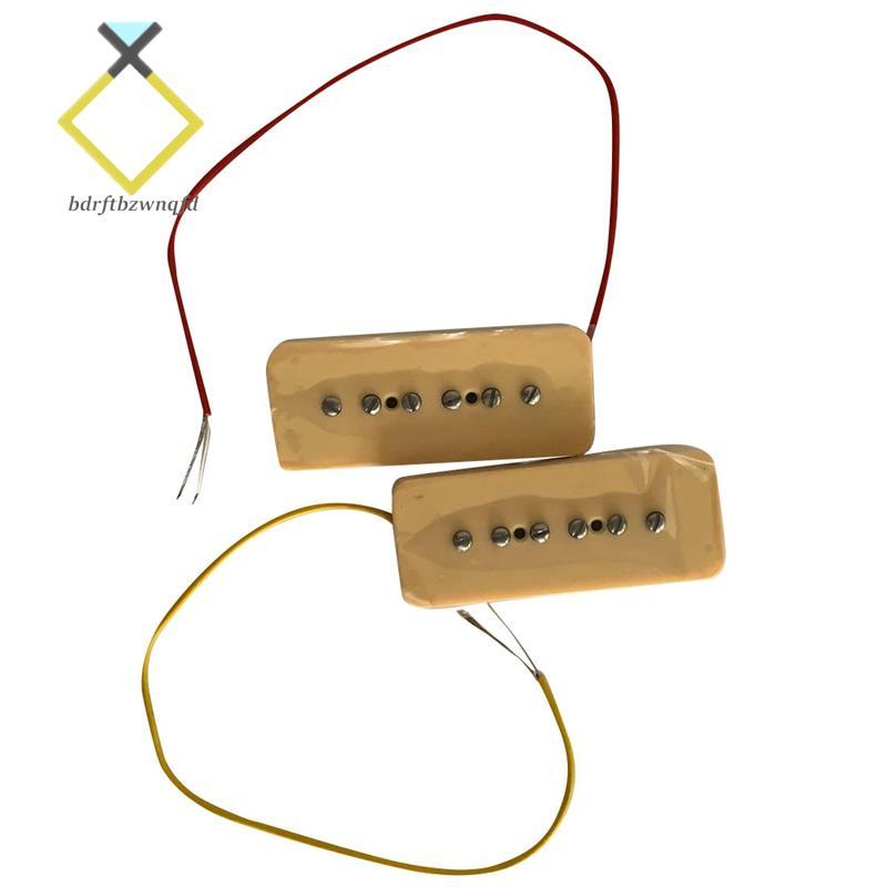 Alnico V Alnico 5 Single Coil Soapbar P90 คอสะพานรถกระบะ 50/52 มม.ลวดถักโลหะ Fit กีตาร์ไฟฟ้า