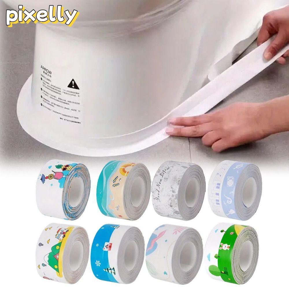 PIXELLY ตะเข็บเทปกาว,กันน้ํา 3.2 เมตร/ม้วนเทปกาว,Professional PVC Self กาว Anti-Mildew Shower Tile S