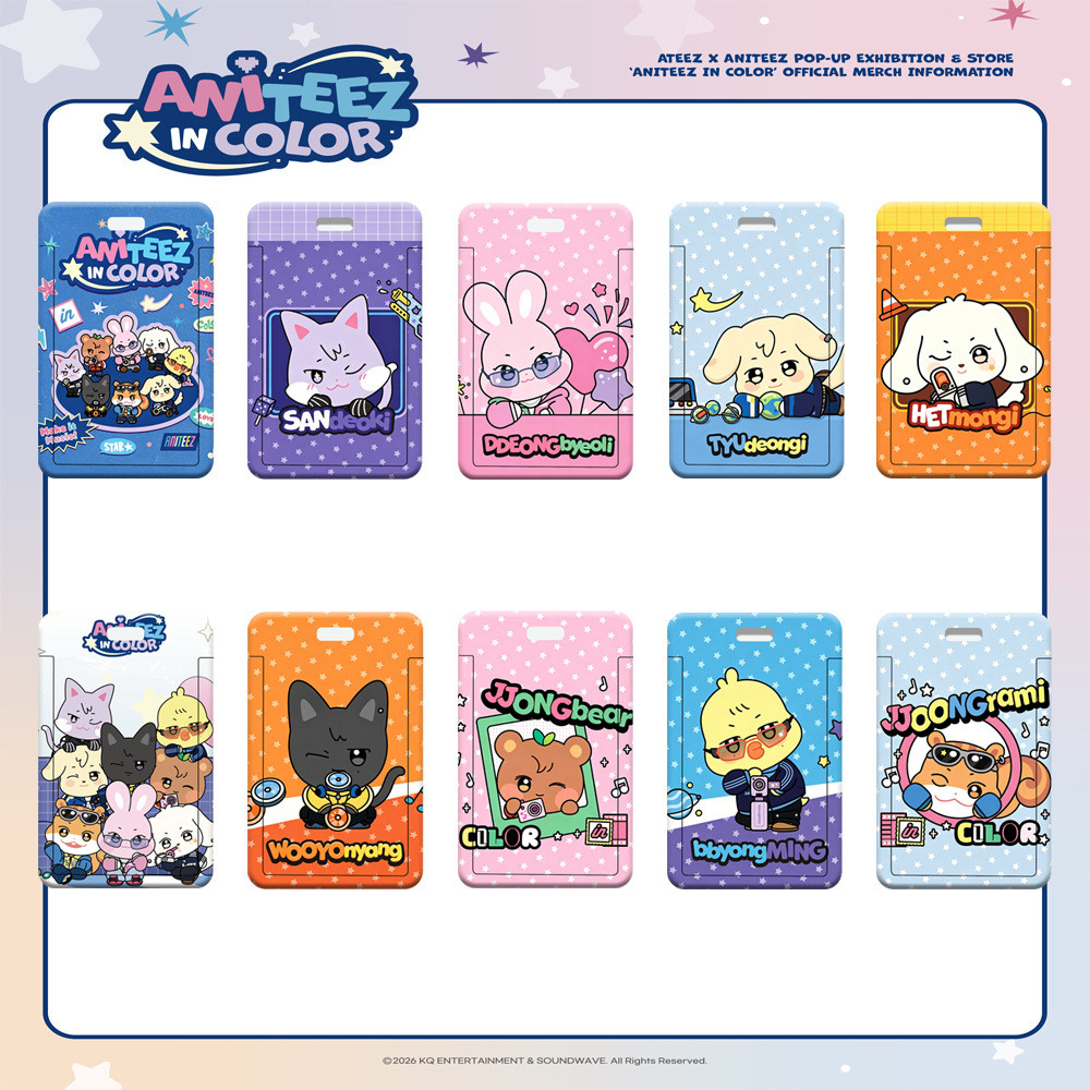 Kpop ATEEZ Idol ใหม่การ์ตูนผู้ถือบัตรนักเรียน ID Case Transit ชื่อแท็กการ์ดป้องกันกรณี