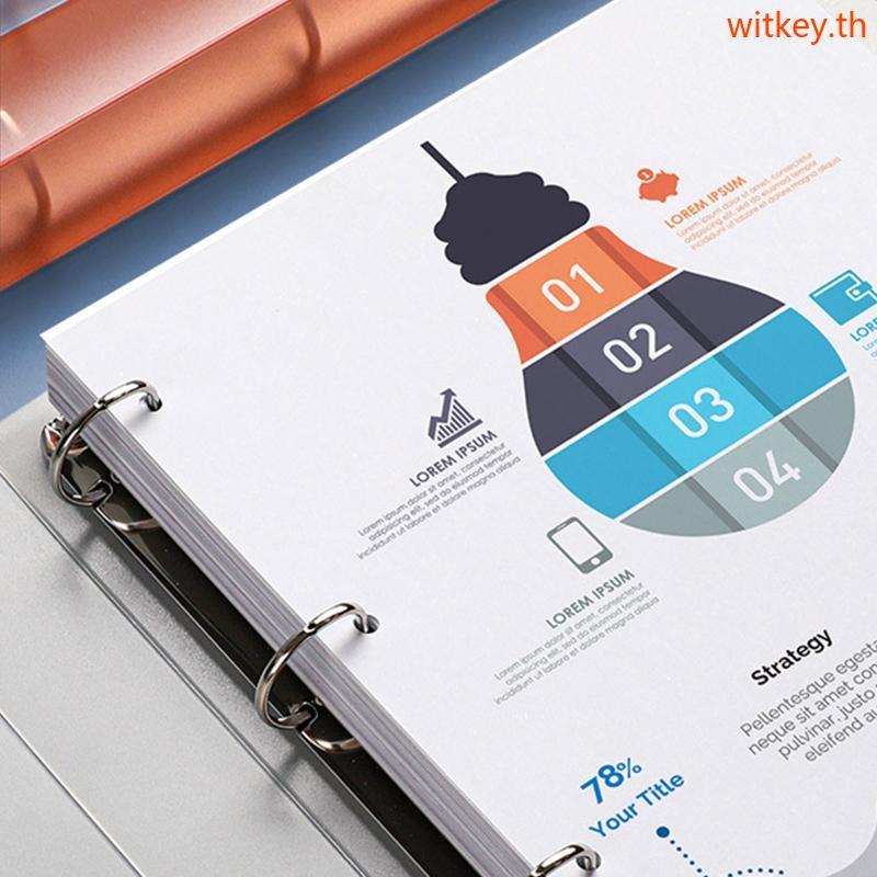 WIT A4 Binder โฟลเดอร์ 4-ring 2-ring A4 แฟ้ม Binder ขยายแฟ้มสํานักงานเอกสาร 220 แผ่นความจุสําหรับ Sc