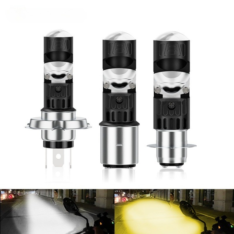 1PC P15D T19 LED H6 P15D เลเซอร์ต่ําสูง 12V 12W SUPER BRIGHT สีขาวรถจักรยานยนต์ 1860SMD