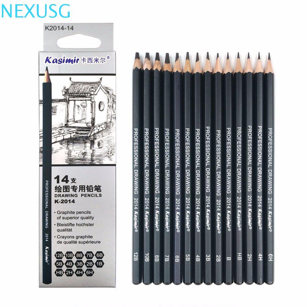 NEXUSG วาดชุดดินสออุปกรณ์การเรียนสีดํา 4B 5B 6B 10B 12B 1B อุปกรณ์เครื่องเขียนสําหรับสอบ HB 2B 6H 4H