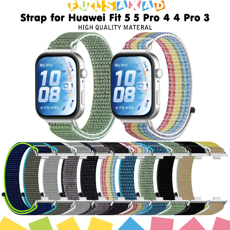 สายรัดไนลอน for Huawei Watch Fit 5 4 3 / 5 Pro / 4 Pro สายรัดข้อมือแบบปรับได้ สายรัดข้อมือเปลี่ยนอุปกรณ์เสริม